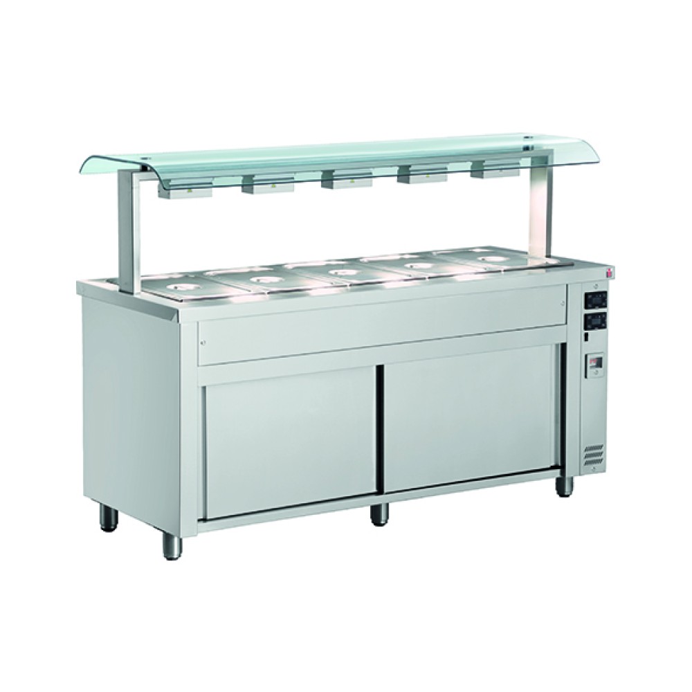 Mobile 4x GN 1/1 Beheizte Arbeitsschrank mit Niesschutz 1410x700x1310mm Mobile 4x GN 1/1 Beheizte Arbeitsschrank mit Niesschutz 1410x700x1310mm