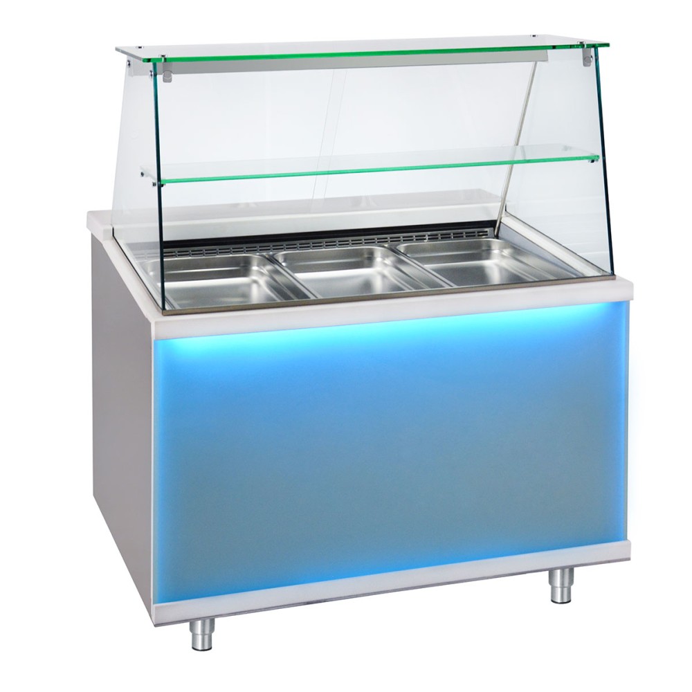 Umluft Saladette mit Glas Aufsatz für GN 3x1/1 -1100x900x1300mm Umluft Saladette mit Glas Aufsatz für GN 3x1/1 -1100x900x1300mm